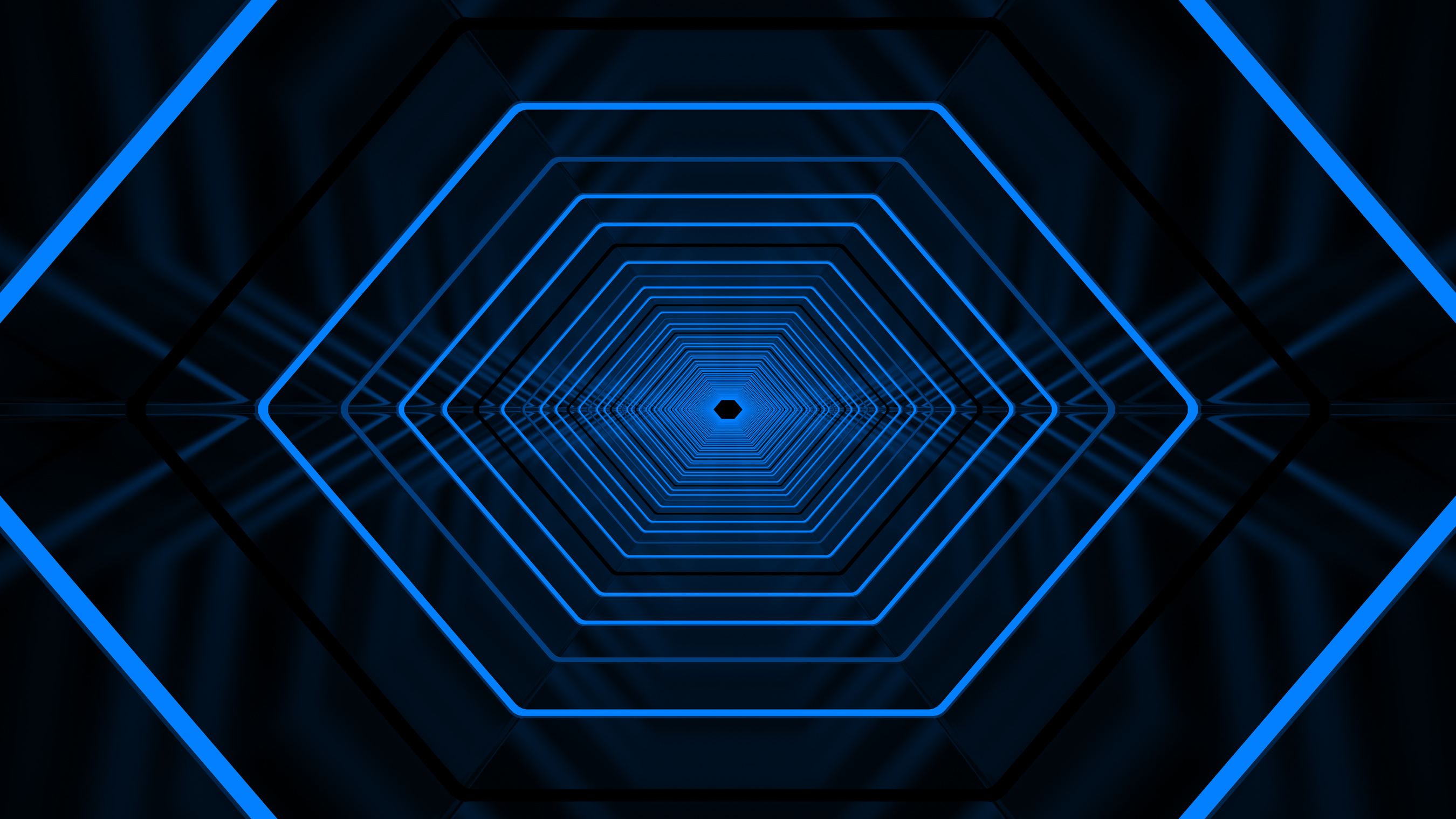 Blue 3D Futuristic Background Tunnel