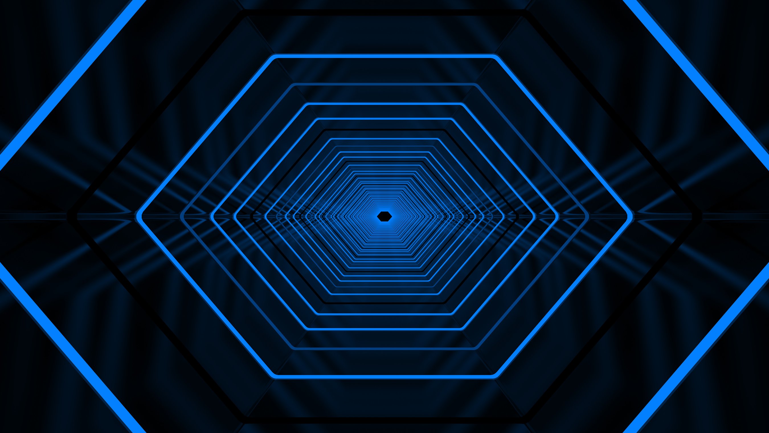 Blue 3D Futuristic Background Tunnel