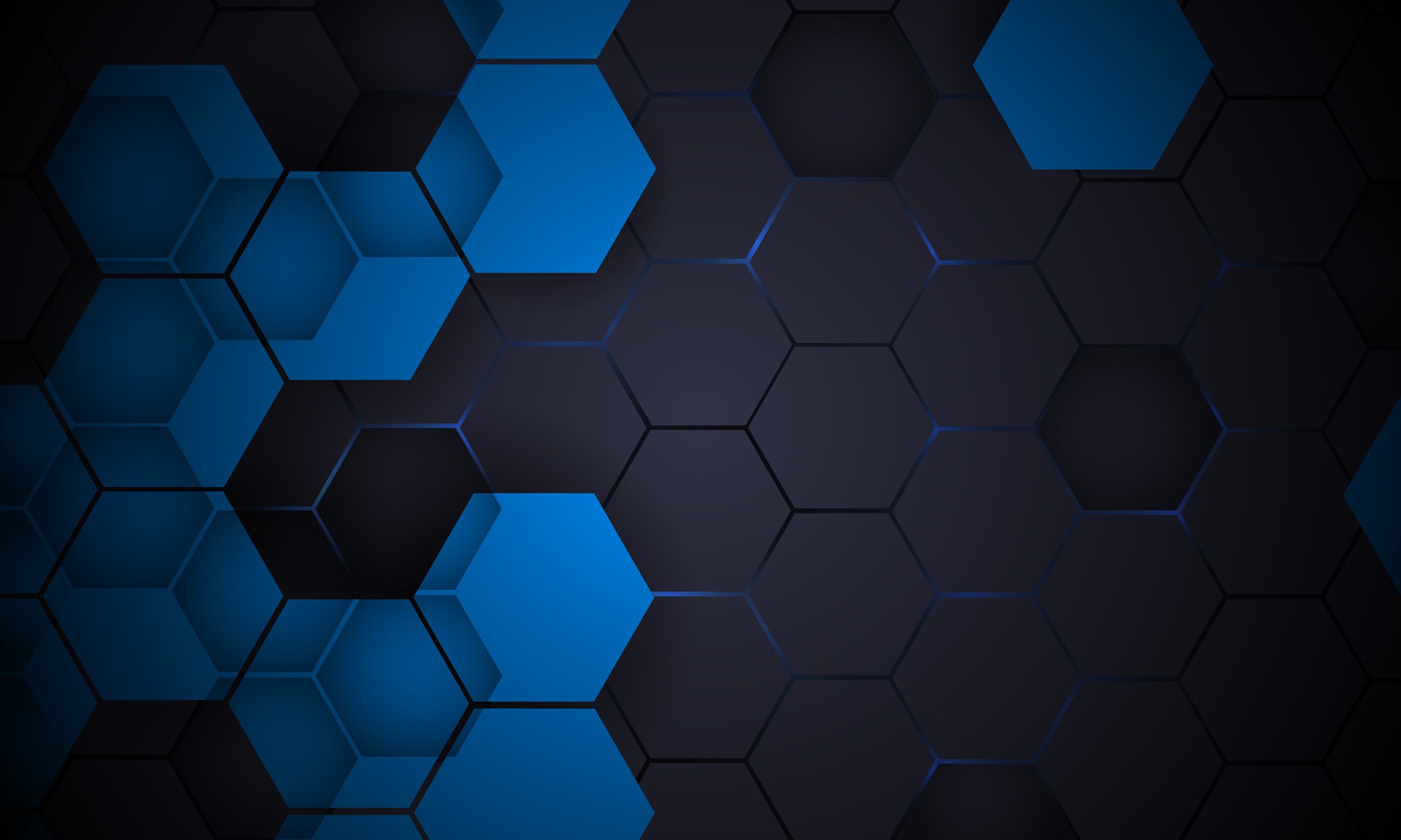 Dark gray abstract hexagonal technology background.